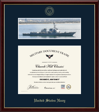 United States Navy certificate frame - US Navy Photo and Honorable Discharge Certificate Frame - Navy Ship in Galleria