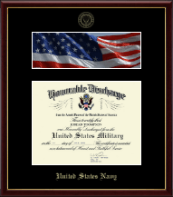 Honorable Discharge Frames certificate frame - US Navy Photo and Honorable Discharge Certificate Frame - Flag in Galleria