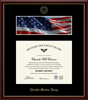 United States Navy certificate frame - US Navy Photo and Honorable Discharge Certificate Frame - Flag in Galleria
