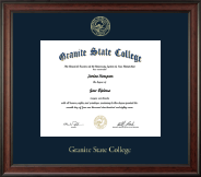 Granite State College Gold Embossed Diploma Frame in Studio