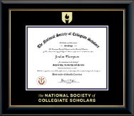 The National Society of Collegiate Scholars Gold Embossed Certificate Frame in Onyx Gold