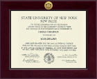 State University of New York  New Paltz Century Gold Engraved Diploma Frame in Cordova