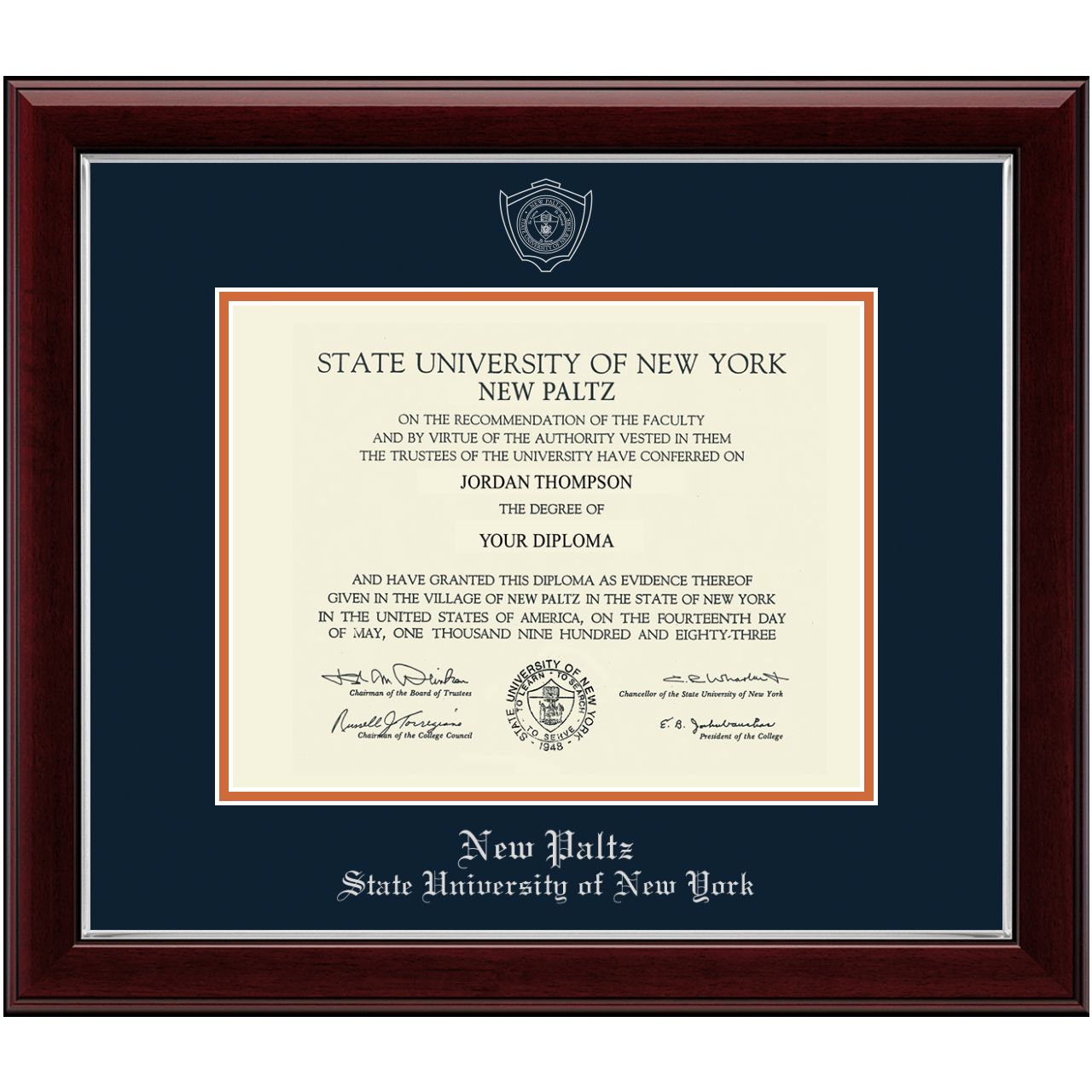 Silver Embossed Diploma Frame in Gallery Silver State University of New