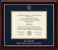 State University of New York  New Paltz Silver Embossed Diploma Frame in Gallery Silver