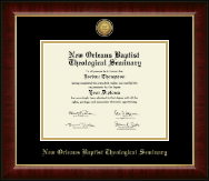 New Orleans Baptist Theological Seminary Gold Engraved Medallion Diploma Frame in Murano