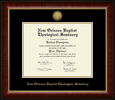 New Orleans Baptist Theological Seminary diploma frame - Gold Engraved Medallion Diploma Frame in Murano