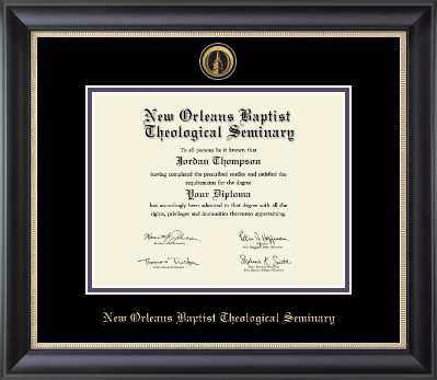 New Orleans Baptist Theological Seminary diploma frame - Gold Engraved Medallion Diploma Frame in Noir