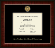 New England Institute of Technology Gold Engraved Medallion Diploma Frame in Murano