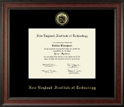 New England Institute of Technology Gold Embossed Diploma Frame in Studio