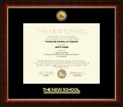The New School Gold Engraved Medallion Diploma Frame in Murano