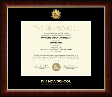 The New School diploma frame - Gold Engraved Medallion Diploma Frame in Murano