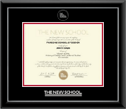 The New School diploma frame - Silver Embossed Diploma Frame in Onyx Silver