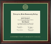 Enterprise  State Community College Gold Embossed Diploma Frame in Studio Gold