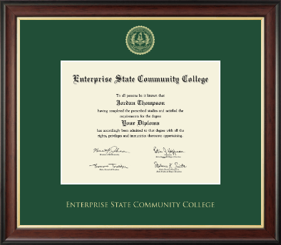 Enterprise  State Community College diploma frame - Gold Embossed Diploma Frame in Studio Gold