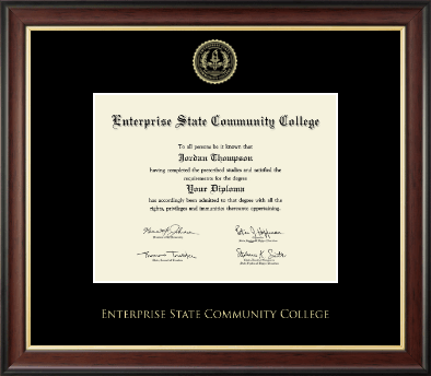 Enterprise  State Community College diploma frame - Gold Embossed Diploma Frame in Studio Gold