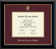 Sidwell Friends School Gold Embossed Diploma Frame in Onyx Gold