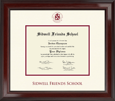 Sidwell Friends School diploma frame - Dimensions Diploma Frame in Encore