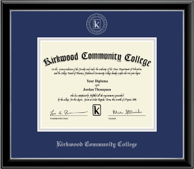 Kirkwood Community College diploma frame - Silver Embossed Diploma Frame in Onexa Silver
