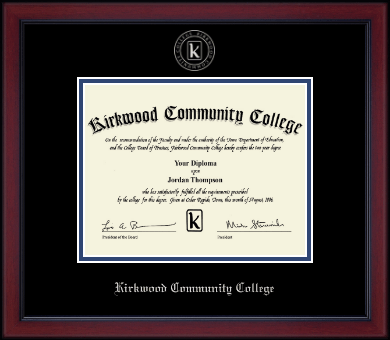 Kirkwood Community College diploma frame - Silver Embossed Diploma Frame in Academy