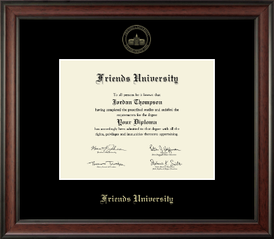 Friends University diploma frame - Gold Embossed Diploma Frame in Studio