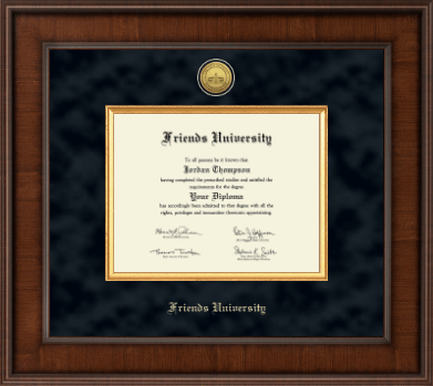 Friends University diploma frame - Presidential Gold Engraved Diploma Frame in Madison