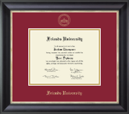 Friends University Gold Embossed Diploma Frame in Noir