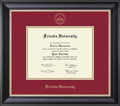 Friends University diploma frame - Gold Embossed Diploma Frame in Noir