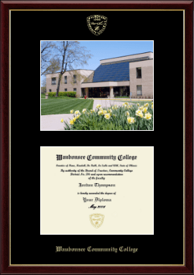 Waubonsee Community College diploma frame - Campus Scene Diploma Frame in Galleria