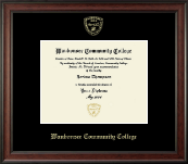 Waubonsee Community College Gold Embossed Diploma Frame in Studio
