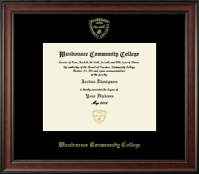 Waubonsee Community College diploma frame - Gold Embossed Diploma Frame in Studio