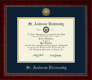 Saint Ambrose University diploma frame - Gold Engraved Medallion Diploma Frame in Sutton