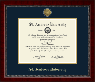 Saint Ambrose University diploma frame - Gold Engraved Medallion Diploma Frame in Sutton