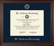 Saint Ambrose University diploma frame - Gold Embossed Diploma Frame in Studio