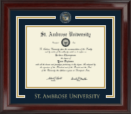 Saint Ambrose University diploma frame - Showcase Edition Diploma Frame in Encore