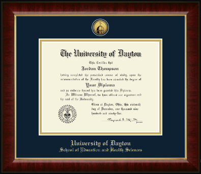 University of Dayton diploma frame - Gold Engraved Medallion Diploma Frame in Murano