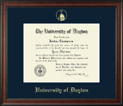 University of Dayton Gold Embossed Diploma Frame in Studio