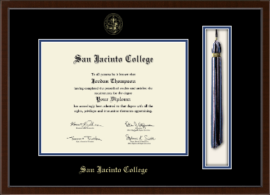 San Jacinto College diploma frame - Tassel & Cord Diploma Frame in Delta