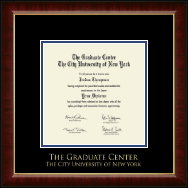 CUNY - The Graduate Center diploma frame - Gold Embossed Diploma Frame in Murano