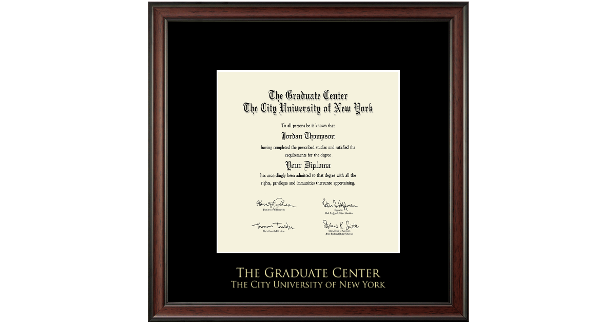 Gold Embossed Diploma Frame in Studio CUNY - The Graduate