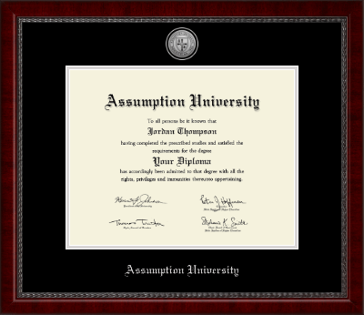 Assumption University diploma frame - Silver Engraved Medallion Diploma Frame in Sutton