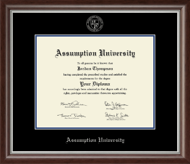 Assumption University diploma frame - Silver Embossed Diploma Frame in Devonshire