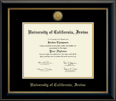 University of California Irvine diploma frame - Gold Engraved Medallion Diploma Frame in Onyx Gold