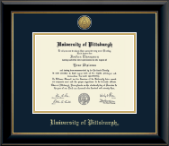 University of Pittsburgh diploma frame - Gold Engraved Medallion Diploma Frame in Onyx Gold