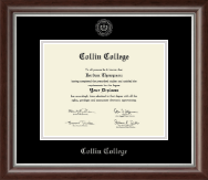 Collin College Silver Embossed Diploma Frame in Devonshire