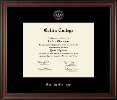 Collin College diploma frame - Silver Embossed Diploma Frame in Studio