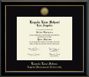 Loyola Law School Los Angeles diploma frame - Gold Engraved Medallion Diploma Frame in Onyx Gold