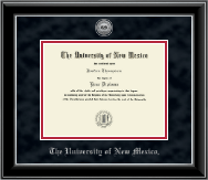 The University of New Mexico diploma frame - Silver Engraved Medallion Diploma Frame in Onyx Silver