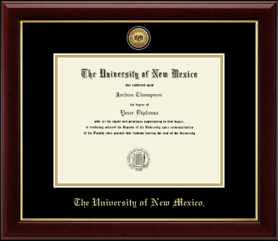 The University of New Mexico diploma frame - Gold Engraved Medallion Diploma Frame in Gallery