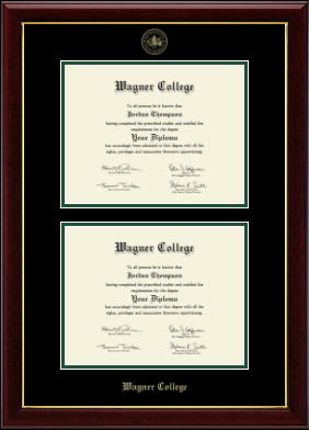 Wagner College diploma frame - Double Diploma Frame in Gallery