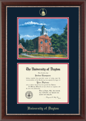 University of Dayton diploma frame - Campus Scene Diploma Frame in Chateau